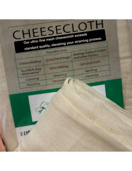 Tela de Queso YJL 5.03 m 100% Algodón Reutilizable Grado 90