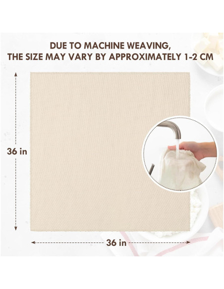 Gasa TOPULORS 100% Algodón Orgánico 91x91 cm Reutilizable