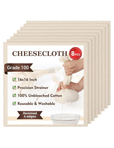 Gasa TOPULORS 8 PCS 40x40 cm 100% Algodón Reutilizable