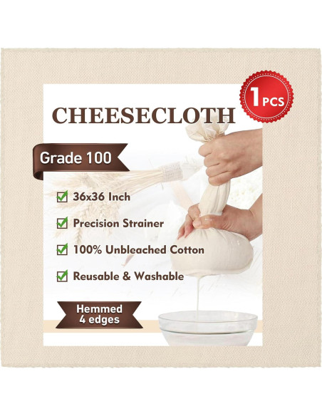 Gasa TOPULORS 100% Algodón Orgánico 91x91 cm Reutilizable