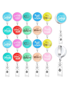 20 Ruedas de Insignia Retráctiles Piuaeue con Cita Motivacional