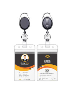 KTRIO Sujetadores de Insignias Retráctiles Verticales - 2 Pcs