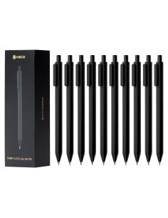 Bolígrafos de Gel Kaco 0.5 mm Punta Fina Tinta Negra 10 Unidades