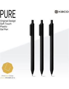 Bolígrafos de Gel Kaco 0.5 mm Punta Fina Tinta Negra 10 Unidades 2