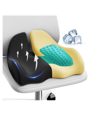Cojín Ergonómico de Gel Benazcap Grande para Silla - Alivio Espalda