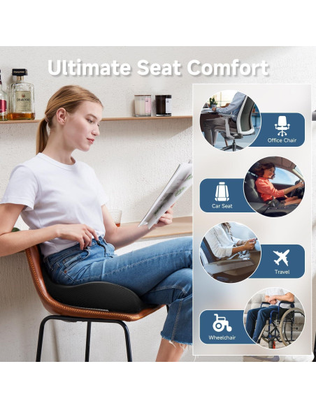 Cojín Ergonómico de Gel Benazcap Grande para Silla - Alivio Espalda