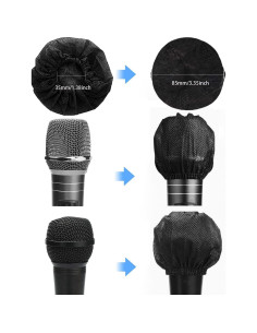 100 Fundas Desechables para Micrófono Negro MIC-1 2