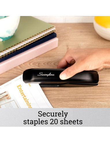 Grapadora Swingline Negra + 5000 Grapas Estándar + Quitagrapas