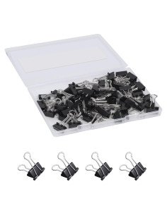 Clips de Carpeta Pequeños Ufmarine 60 Pcs 1.9 cm Negro
