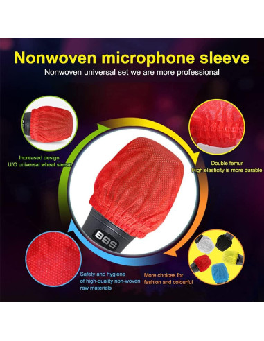 Cubiertas Desechables para Micrófono - 200 Piezas Multicolor