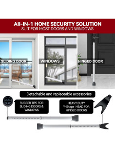 Barra de Seguridad de Puerta AceMining Ajustable 53-117 cm Blanca 2