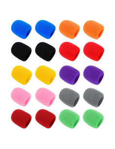 Juego de 20 Fundas de Micrófono Coloridas - Espuma Reutilizable