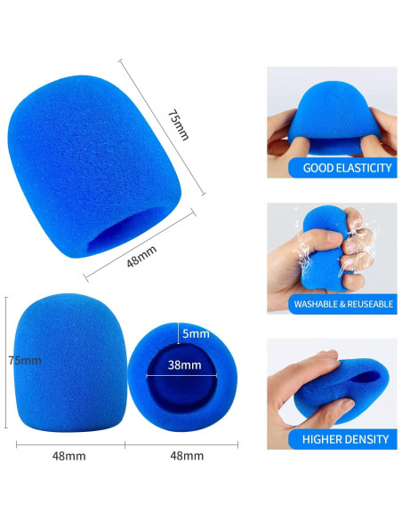 Juego de 20 Fundas de Micrófono Coloridas - Espuma Reutilizable