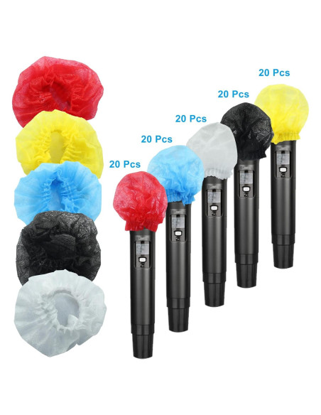 Waziaqoc 100 Fundas Desechables para Micrófono Tela No Tejida