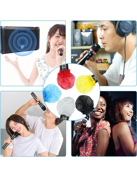 Waziaqoc 100 Fundas Desechables para Micrófono Tela No Tejida