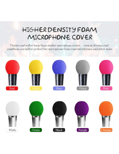 40 Fundas de Espuma para Micrófono de Mano - 10 Colores