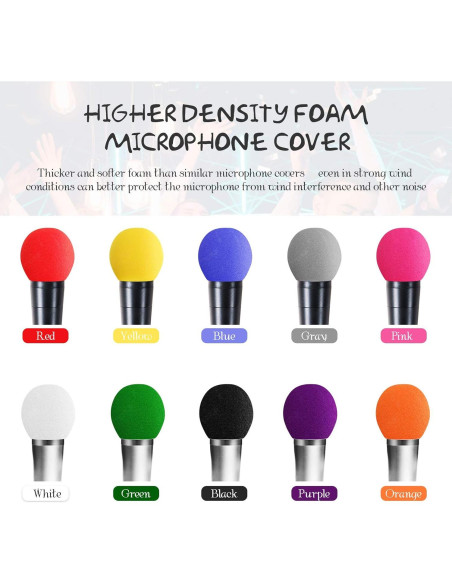 40 Fundas de Espuma para Micrófono de Mano - 10 Colores