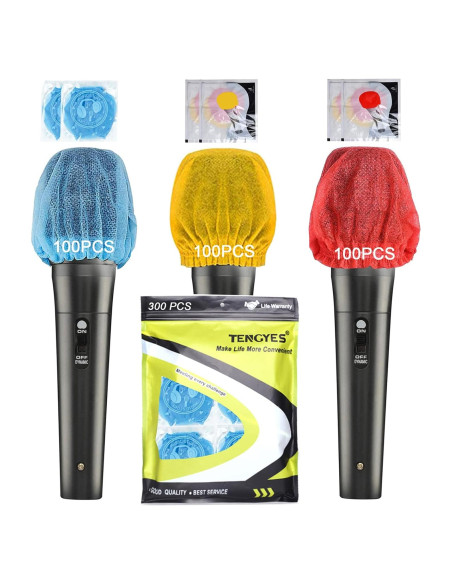 300 Cubiertas Desechables para Micrófono TENGYES Multicolor