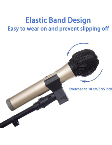 Cubierta de micrófono desechable 800 PCS Negro - Antipolución