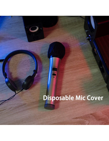Cubierta de micrófono desechable 800 PCS Negro - Antipolución