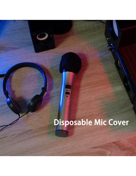 Cubierta de micrófono desechable 800 PCS Negro - Antipolución