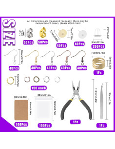 Kit de Hacer Pendientes Swpeet 1533 Piezas con Ganchos y Anillas 2
