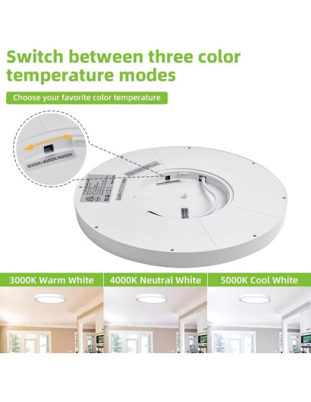 Luz de Techo LED Hykolity 30.48 cm 24W CCT Seleccionable