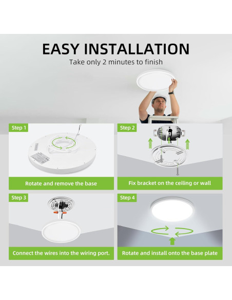 Luz de Techo LED Hykolity 30.48 cm 24W CCT Seleccionable