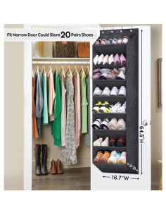 Organizador de Zapatos Colgante SLEEPING LAMB Negro 8 Bolsillos 2