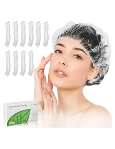 Gorros de Ducha Desechables Obeailar - 100 Unidades Transparentes