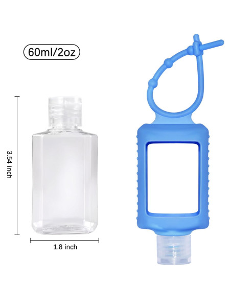 6 Botellas Vacías de Gel Antibacterial 60ml VHOPMORE Portátiles