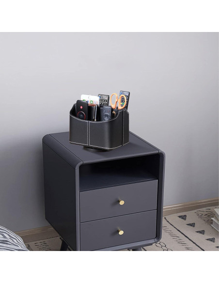 Soporte Organizador de Control Remoto YAPISHI, Cuero PU, 360