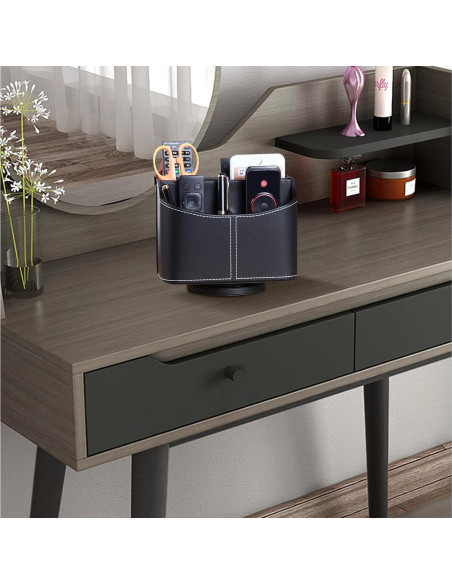 Soporte Organizador de Control Remoto YAPISHI, Cuero PU, 360