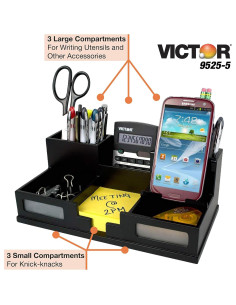 Organizador de Escritorio Victor de Madera con Soporte para Teléfono 2