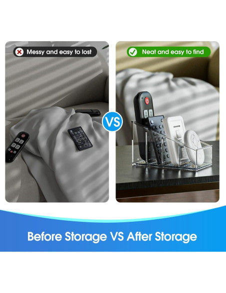 Soporte Organizador para Control Remoto MaxGear Transparente 2 Piezas