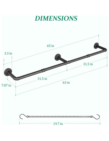 Soporte para Plantas Interior SOFITORG 165 cm Metal Negro