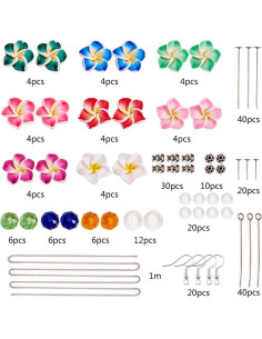 Kit de Joyería DIY SUNNYCLUE 16 Pares Pendientes Flores 3D 2