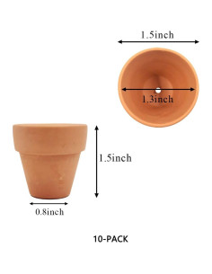 Macetas de Terracota Yishang 3.8 cm con Drenaje - 10 Paquete 2