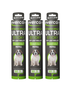 Recargas Rodillo Quitapelusas Evercare Mega 3x50 Hojas