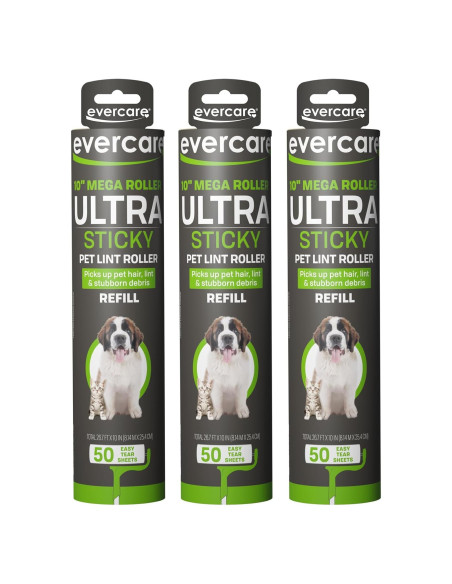 Recargas Rodillo Quitapelusas Evercare Mega 3x50 Hojas