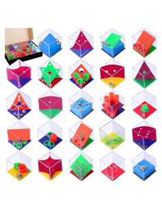 24 Cubos de Rompecabezas de Laberinto IQ Exinddea - 4 cm