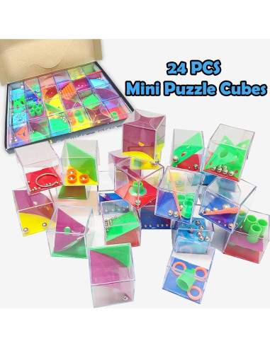 24 Cubos de Rompecabezas de Laberinto IQ Exinddea - 4 cm
