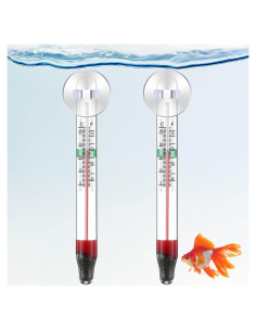 Dreyoo Termómetros Flotantes para Acuarios - 2 Pcs Vidrio