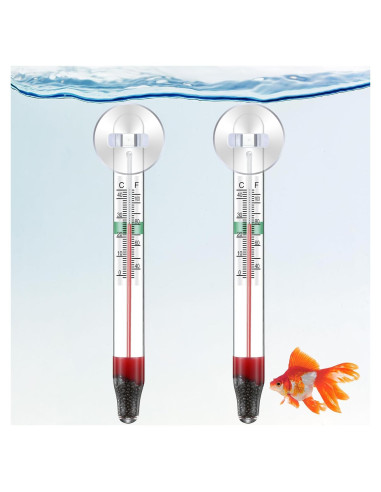 Dreyoo Termómetros Flotantes para Acuarios - 2 Pcs Vidrio