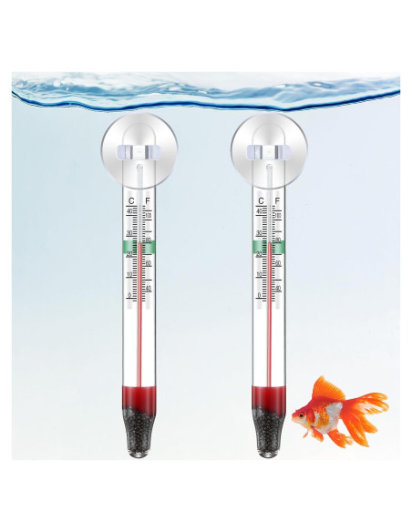 Dreyoo Termómetros Flotantes para Acuarios - 2 Pcs Vidrio