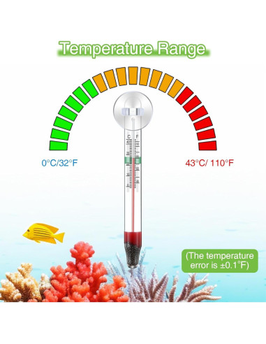Dreyoo Termómetros Flotantes para Acuarios - 2 Pcs Vidrio