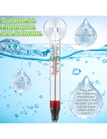 Dreyoo Termómetros Flotantes para Acuarios - 2 Pcs Vidrio