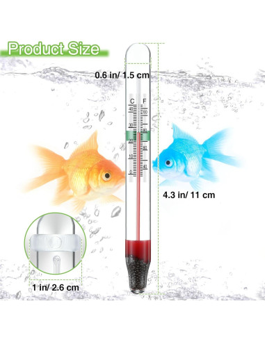 Dreyoo Termómetros Flotantes para Acuarios - 2 Pcs Vidrio