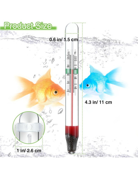 Dreyoo Termómetros Flotantes para Acuarios - 2 Pcs Vidrio