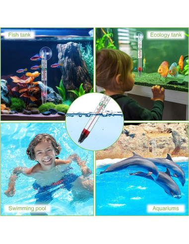 Dreyoo Termómetros Flotantes para Acuarios - 2 Pcs Vidrio
